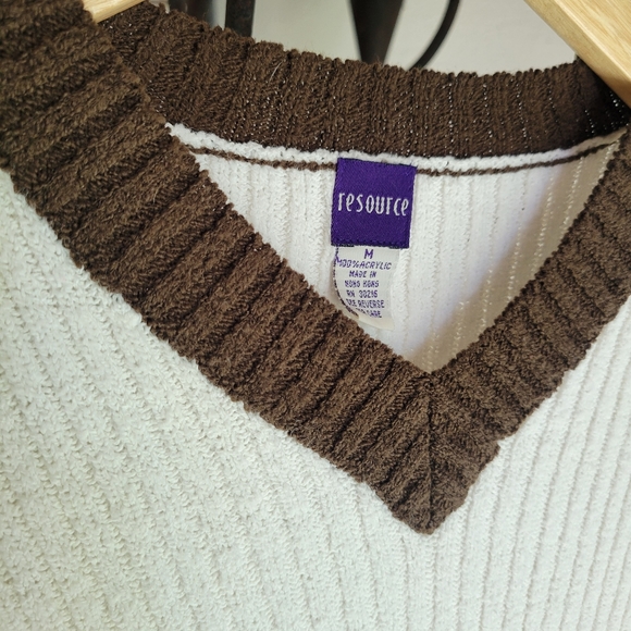 VTG 90s Ribbed Contrast Trim Tree - Picture 5 of 6